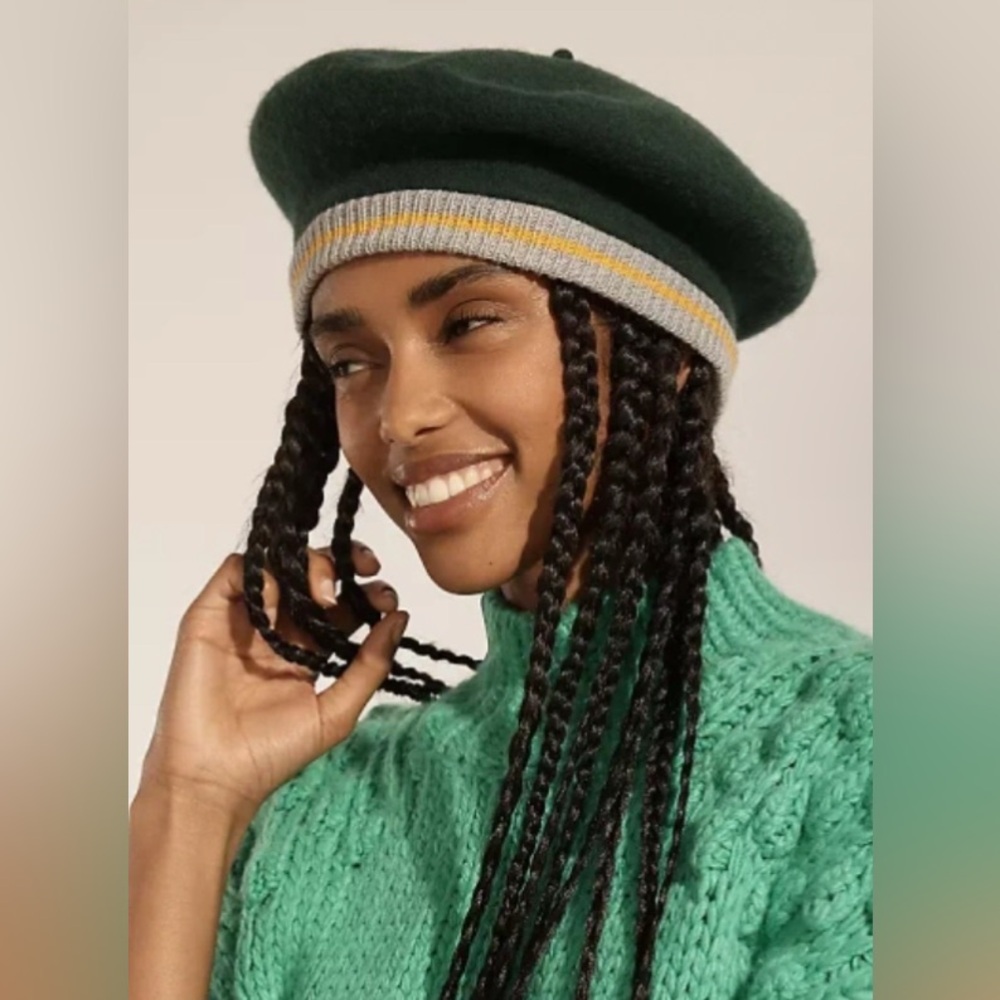 Anthropologie VARSITY STRIPE BERET
